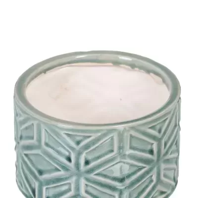 Jarra Azul Cerâmica Geométrica