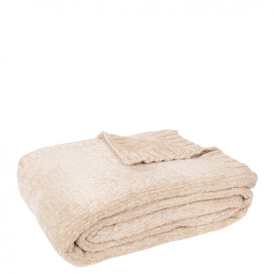 Cobertor bege claro felpudo dobrado