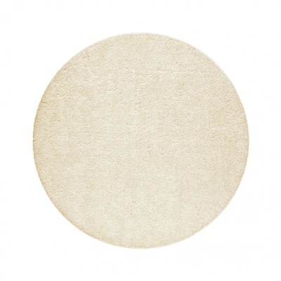 Tapete redondo bege claro de pelo alto