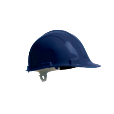 Capacete de segurança azul em plástico com ajuste interior bege