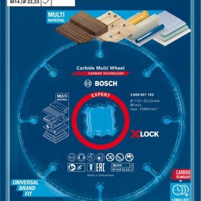 BOSCH Disco abrasivo Expert Carbide Multi Wheel X-LOCK, 115 mm, 22,23 mm