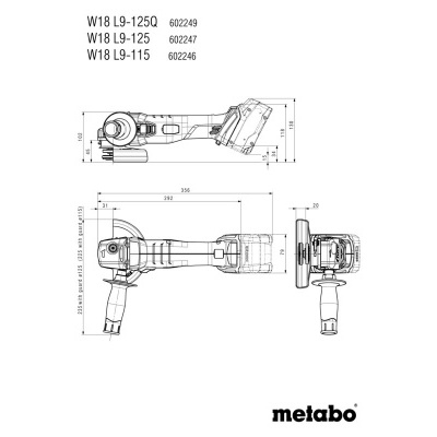 METABO W 18 L 9-125 QUICK SET Rebarbadora angular sem fio METABO W 18 L 9-125 QUICK SET Rebarbadora angular sem fio