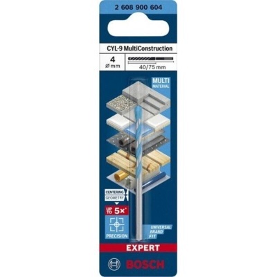 BOSCH EXPERT Broca CYL-9 MultiConstruction 4x40x75mm BOSCH EXPERT Broca CYL-9 MultiConstruction 4x40x75mm