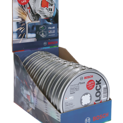 BOSCH Lata de 10 Discos de Corte X-LOCK STANDARD FOR INOX