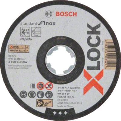 Bosch X-LOCK - Disco de corte Standard for Inox 125 mm