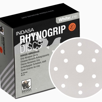 INDASA Lixa RHYNOGRIP WHITE LINE 125mm 8F CX 50 UNIDADES INDASA Lixa RHYNOGRIP WHITE LINE 125mm 8F CX 50 UNIDADES