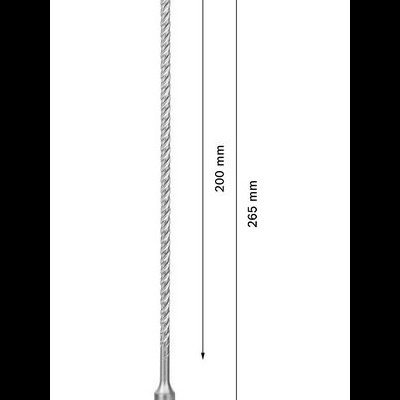 Broca de aço metalizada 5 mm x 265 mm com diâmetro e comprimento indicados