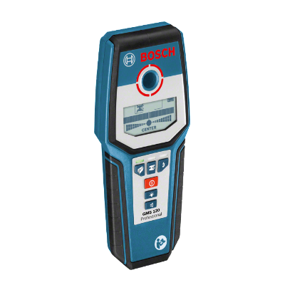 Detetor eletrónico BOSCH GMS 120 Professional azul e preto com ecrã digital