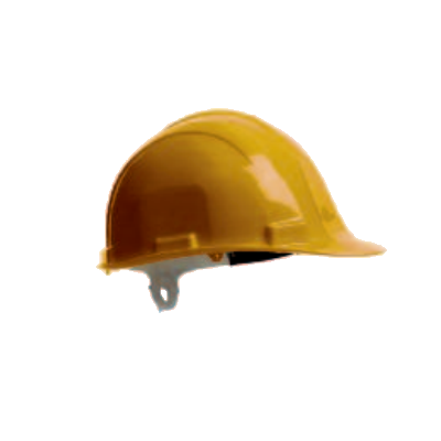 Capacete de segurança amarelo isolado