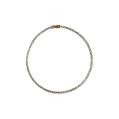 colar choker com pedras brilhantes e fecho dourado