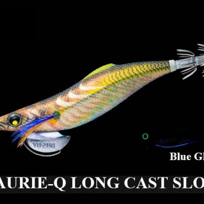 Isca de pesca em formato de camarão com cores vibrantes e texto promocional