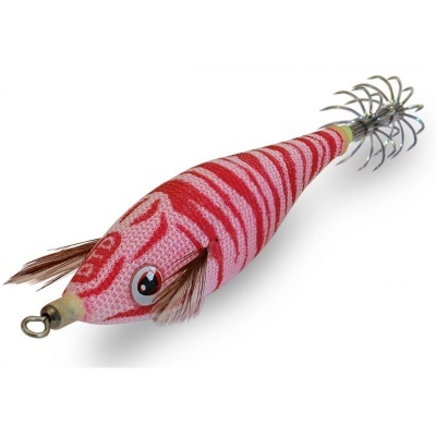 Isca de pesca artificial em forma de lula rosa com anzóis