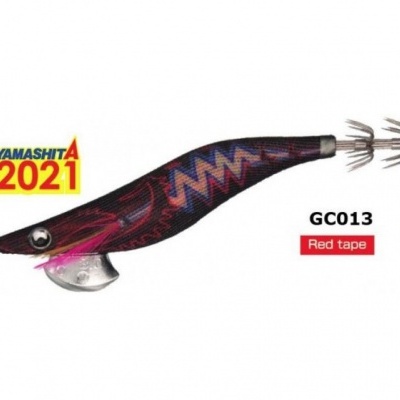 Isca de pesca YAMASHITA 2021 GC013 Red tape preta e vermelha com ganchos