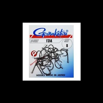 Conjunto de anzóis Gamakatsu tamanho 8 em embalagem azul e branca.