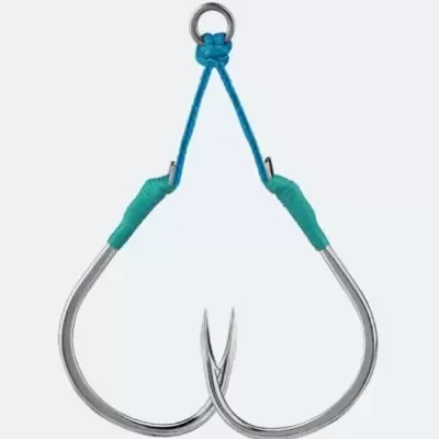 Engate duplo de pesca em aço inoxidável com duas grandes anzóis