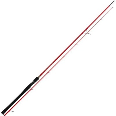 Vara de pesca vermelha com pega preta