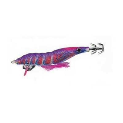 Isca de pesca artificial em forma de lula roxa e rosa