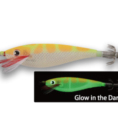 Isca de pesca em forma de lula com efeito luminescente