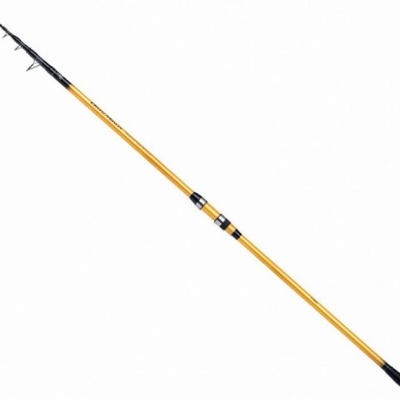 Vara de pesca telescópica amarela com cabo preto