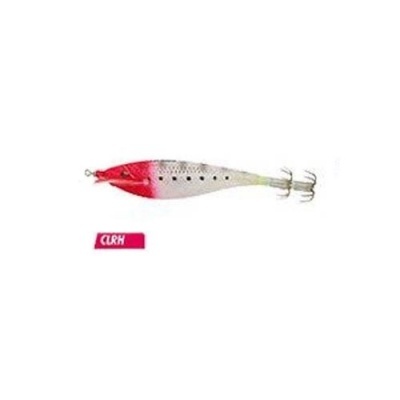 Isca de pesca em forma de lula vermelha e branca com gancho