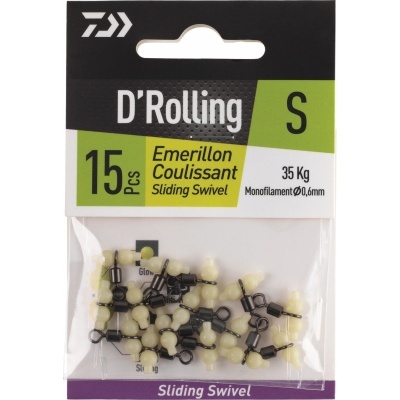 Pacote transparente com 15 Emerillon Coulissant D'Rolling tamanho S