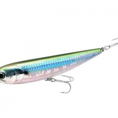 Isca de pesca metálica com ganchos duplos