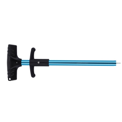 Ferramenta azul metálico com punhos pretos e ponta fina metálica