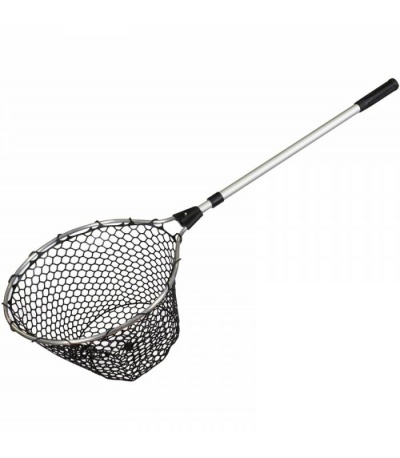 Rede de pesca com cabo longo e malha hexagonal preta