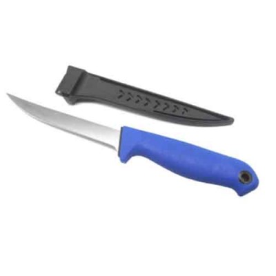 faca com cabo azul e bainha preta