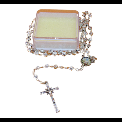 Terço Fátima Rosas Metal