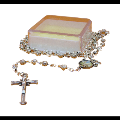 Terço Fátima Rosas Metal