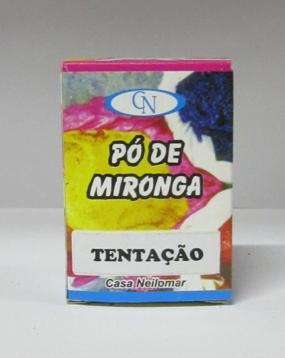 Embalagem colorida de Pó de Mironga Tentação da Casa Neilomar