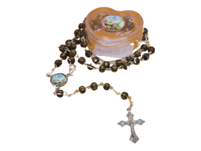 Terço Fátima Coração Madeira