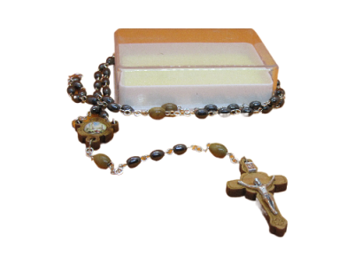 Terço Fátima - Hematite e Madeira