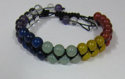 Pulseira 7 Chakras bolas duplas