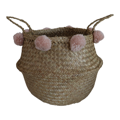 Cesto Belly c/ Pompons - Rosa Blush Cesto Belly c/ Pompons - Rosa Blush