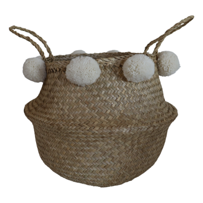 Cesto Belly c/ Pompons - Cru Cesto Belly c/ Pompons - Cru