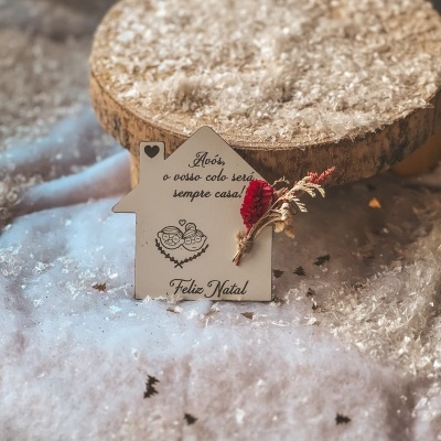 Plaquinha de madeira decorativa de Natal para avós