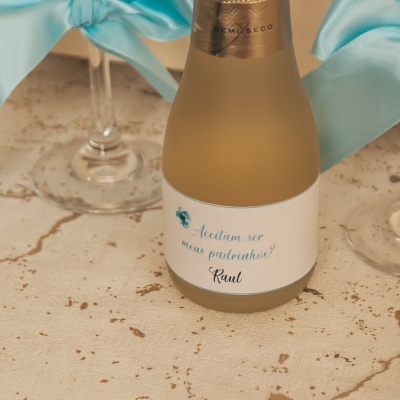 Caixa convite padrinhos azul