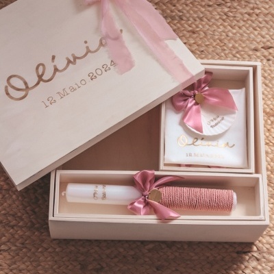 Caixa batismo XXL rosa