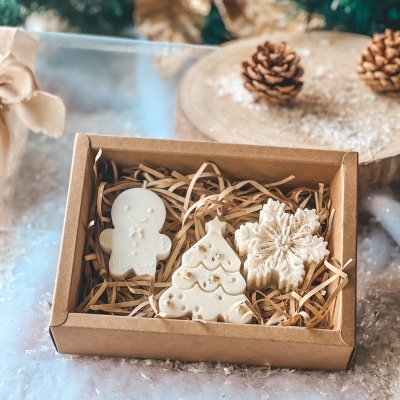 Caixinha com 3 velas aromáticas Natal