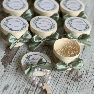 Lembrança dezena em caixa madeira verde