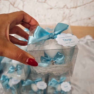 Caixinha com vela azul