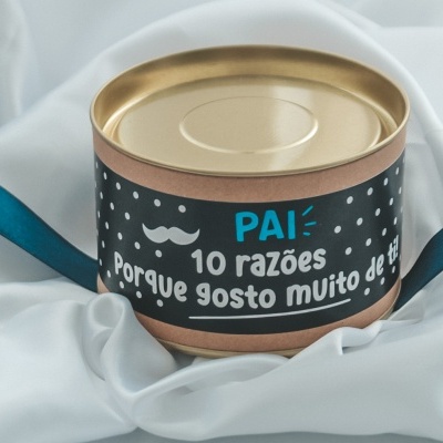 Lata "pai 10 razões porque gosto muito de ti"