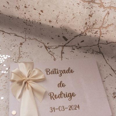 Livro de honra BEGE COM DOURADO