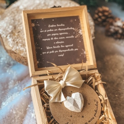 Convite padrinhos gesso natal