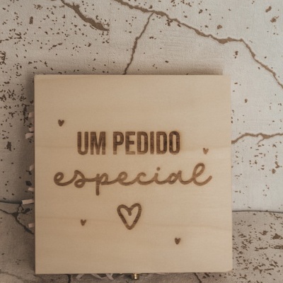 Caixa convite gesso coração azul