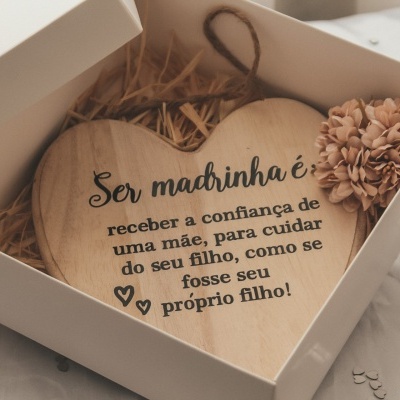 Coração pedido madrinha