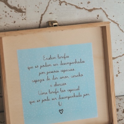 Caixa convite gesso coração azul