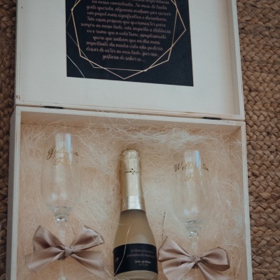 Caixa convite padrinhos tema viagem